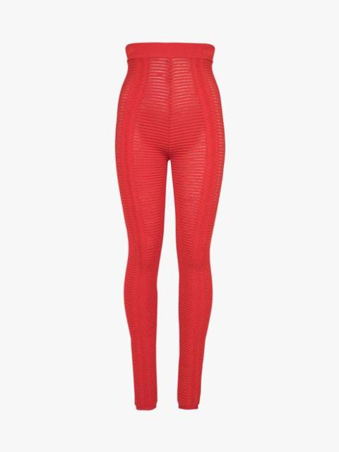 Balmain Red knit leggings