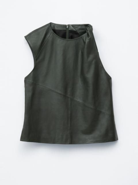 & Other Stories Twist-Shoulder Leather Top