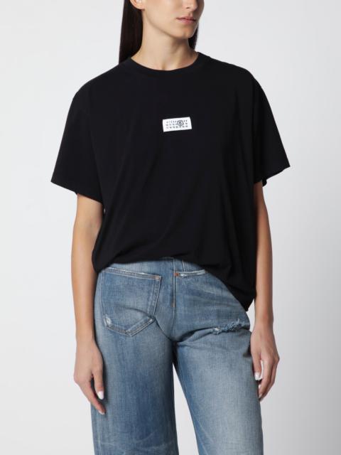 MM6 Maison Margiela Black cotton jersey T-shirt with logo patch