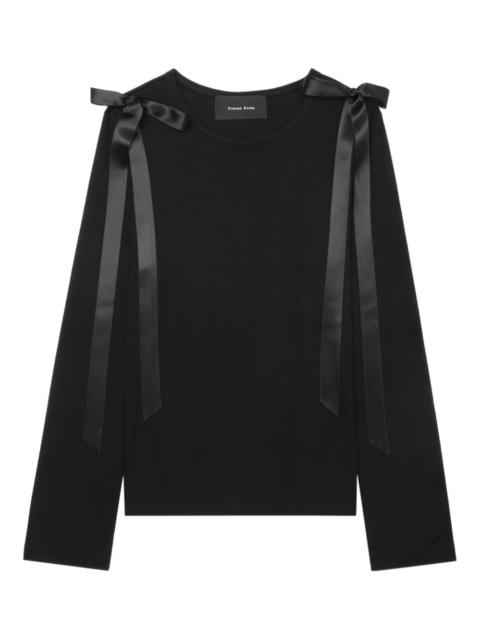 Simone Rocha ribbon-detail long-sleeve T-shirt