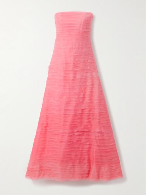 Aje. Soundscape Strapless Layered Chiffon Gown