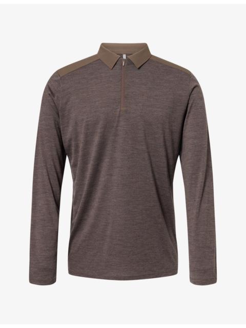 Veilance Contrast Frame Polo Wool-Blend Top