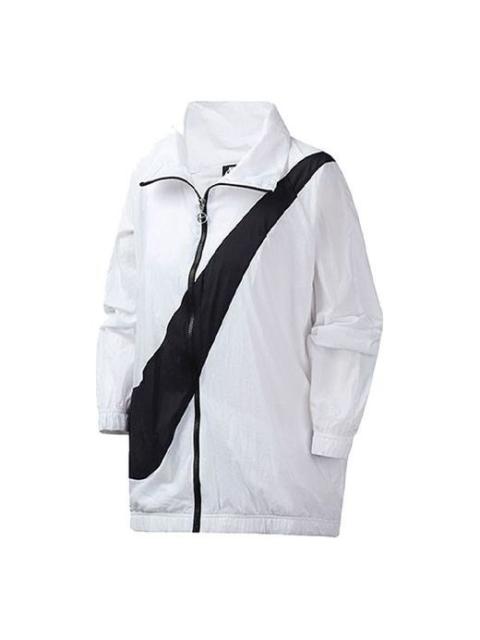 Nike (WMNS) Nike Large swoosh Zipper Windbreaker White CV8659-100