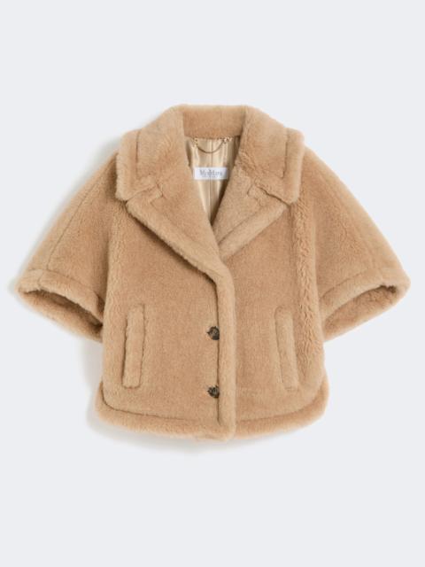 Max Mara Boxy-fit alpaca and cashmere Teddy fabric cape - BEIGE