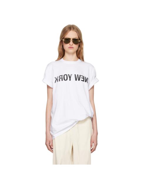 Helmut Lang White New York Seatbelt T-shirt
