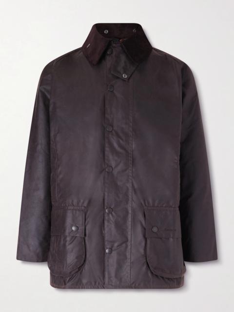 Barbour Beaufort Corduroy-Trimmed Waxed-Cotton Jacket
