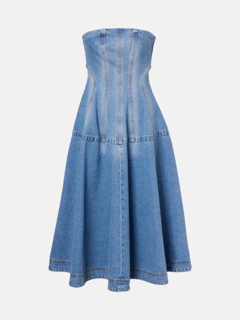 MAGDA BUTRYM Flared denim midi dress