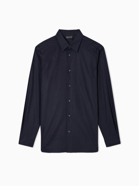 EMPORIO ARMANI JACQUARD SHIRT WITH ALL-OVER LETTERING