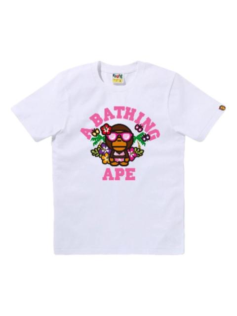 A BATHING APE® (WMNS) A Bathing Ape Lisa College Summer T-Shirt 'White' 2M20-210-303-WHT