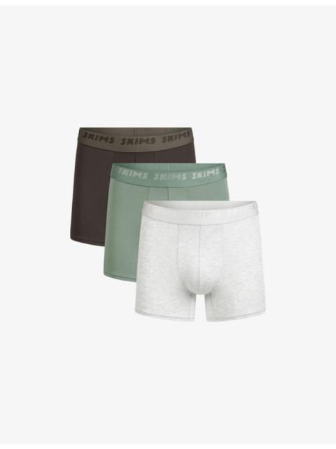 SKIMS Branded-Waistband Pack-Of-Five Stretch-Jersey Boxer Briefs