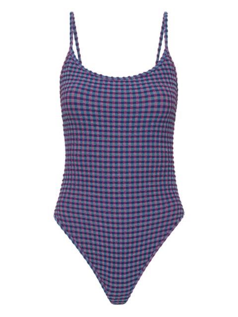 THE UPSIDE Aliki Flow check-pattern swimsuit