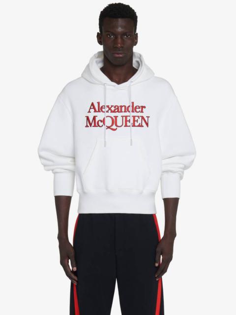 Alexander McQueen Men's Embroidered Logo Hooded Sweatshirt