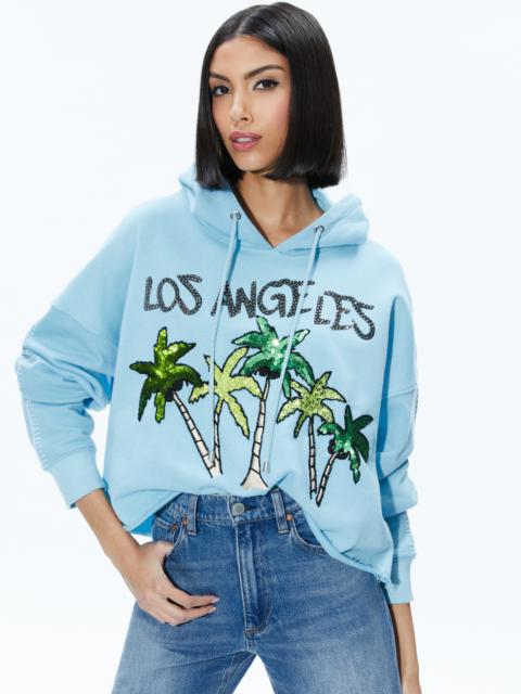 Alice + Olivia SUNNY BOXY CROPPED HOODIE