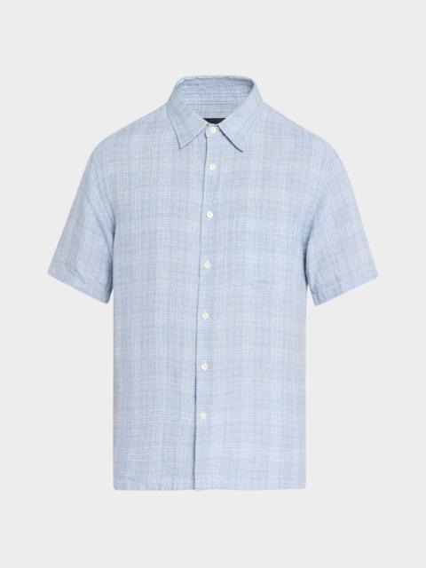 Theory Men's Irving Plaid Linen Shirt