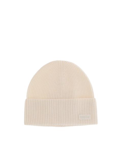 AUTRY ribbed-knit logo-patch beanie hat