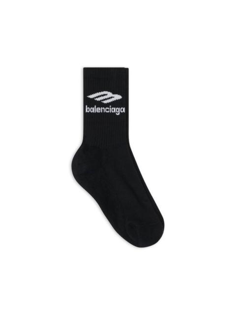 BALENCIAGA Men's 3b Sports Icon Tennis Socks in Black