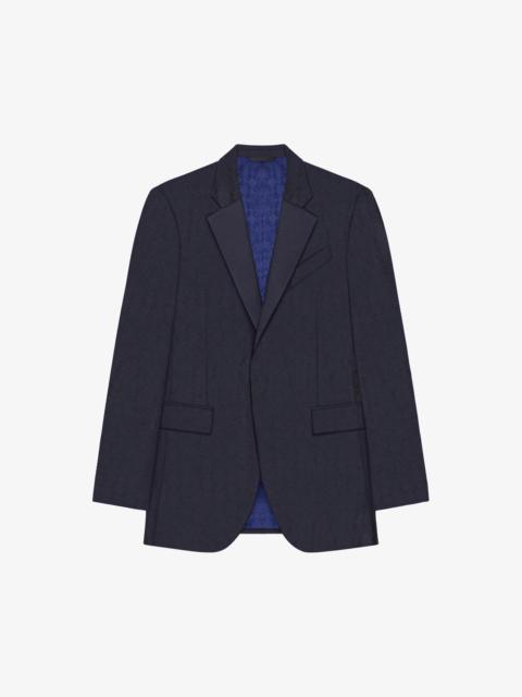 Givenchy SLIM FIT JACKET IN MONOGRAM 72 WOOL AND SILK