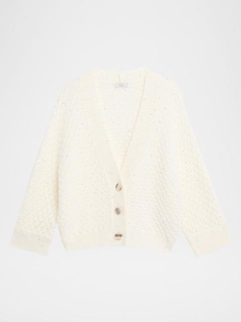 PESERICO Sequin Knit Virgin Wool Cardigan