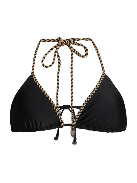 RAMY BROOK Women's Nikoleta Braided Triangle Bikini Top - Black