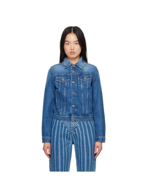 Jean Paul Gaultier Blue Printed Denim Jacket