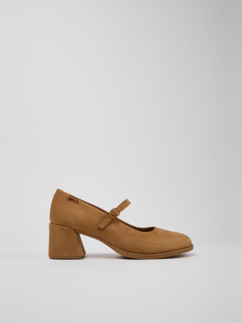 CAMPER Kora Brown Nubuck Leather Heels for Women.