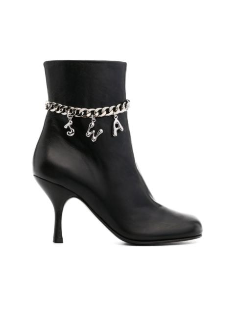 87mm logo-charm leather boots