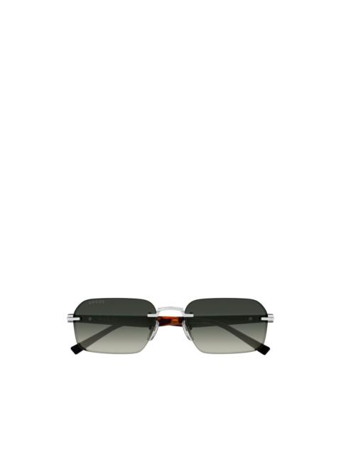 GUCCI Interlocking G rimless rectabgle-frame sunglasses