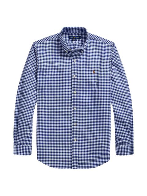 Polo Ralph Lauren Men's Custom-Fit Gingham Cotton Oxford Shirt - Blue White Gingham