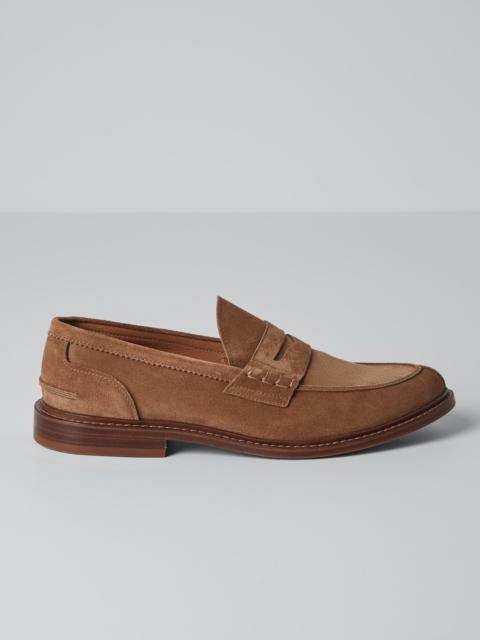 Suede unlined penny loafers