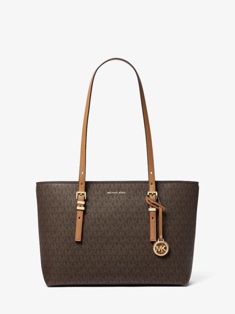 MICHAEL KORS Quinn Medium Signature Logo and Leather Tote Bag