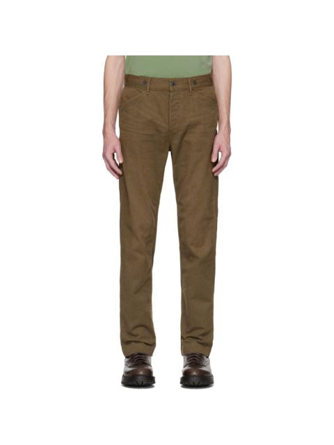 RRL by Ralph Lauren Brown Striped Twill Trousers