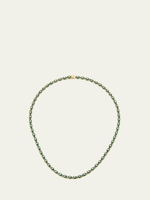 SYDNEY EVAN Tiny Carved Malachite Evil Eye Necklace with Diamonds