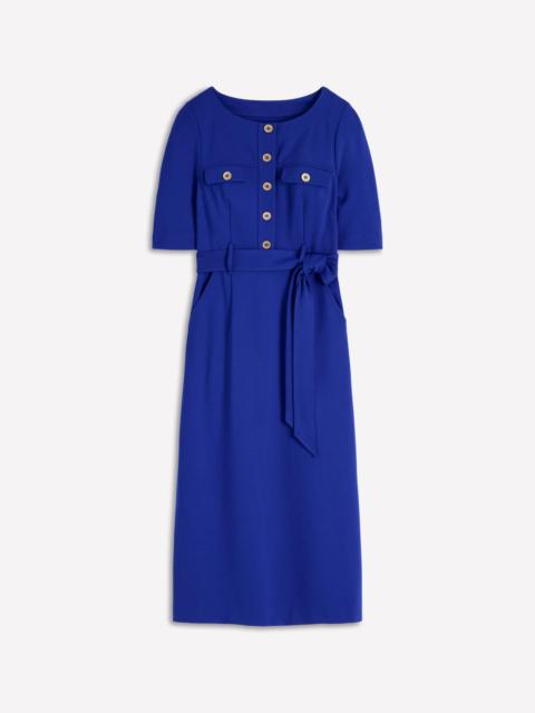 BODEN Bria Ponte Midi Dress-Bright Blue