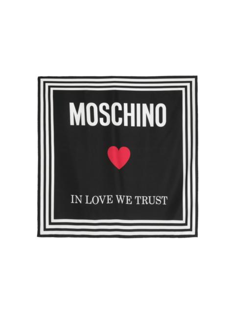 Moschino quote-print silk scarf
