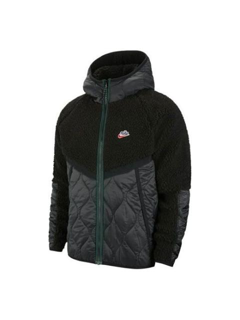 Nike Nike Sportswear Heritage Colorblock Stay Warm hooded Tops Jacket Black CU4447-010