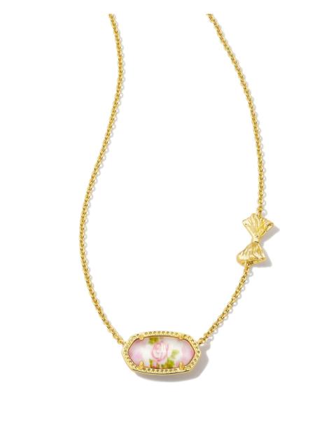 KENDRA SCOTT Kendra Scott x LoveShackFancy Gold Elisa Necklace in Marie Pink Blooming Heirloom Illusion