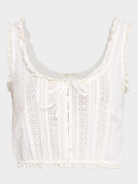 LoveShackFancy Blyss Cotton Sleeveless Top