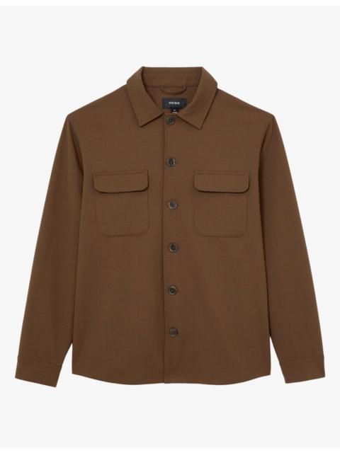 REISS Peshi Double-Pocket Stretch-Woven Overshirt
