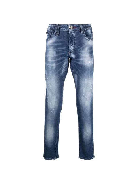 PHILIPP PLEIN Super Straight distressed denim jeans