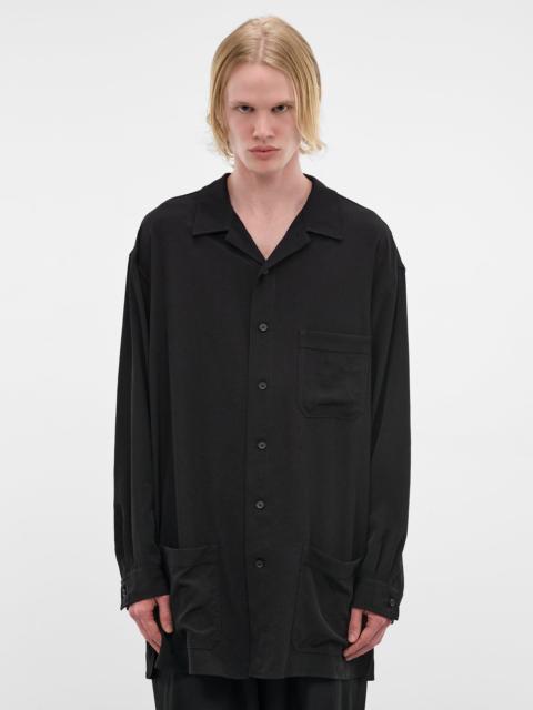 Yohji Yamamoto Black Drape Relaxed Tuxedo Blouse