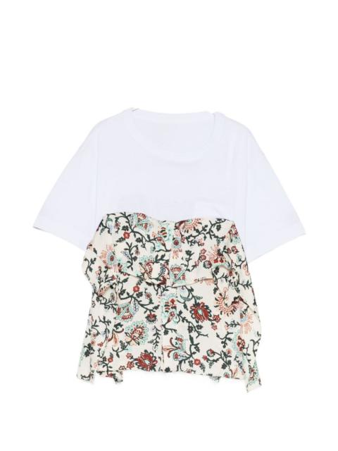 sacai floral-print ruffled T-shirt