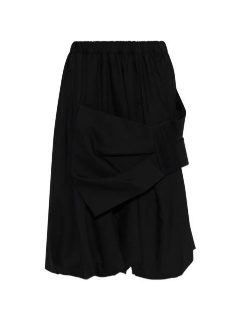 Noir Kei Ninomiya oversized-bow gathered midi skirt