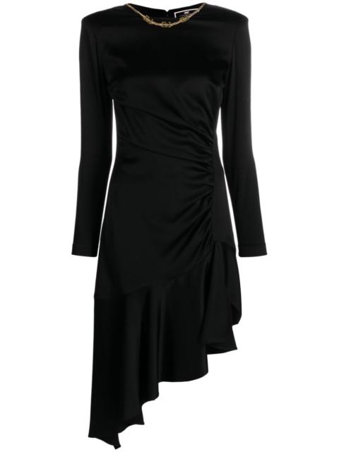 ELISABETTA FRANCHI chain-embellished asymmetric crepe dress