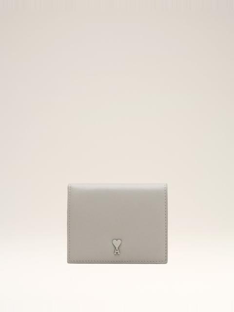 AMI Paris GREY COWHIDE LEATHER AMI DE COEUR BIFOLD WALLET