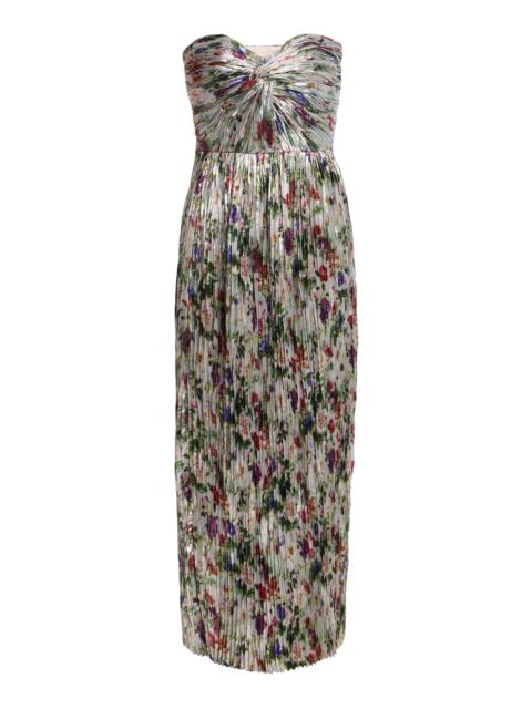 ULLA JOHNSON Adelaide Pleated Midi Dress multi