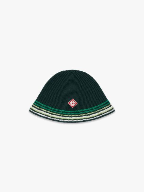 CASABLANCA Green Striped Crochet Hat | Casablanca Paris