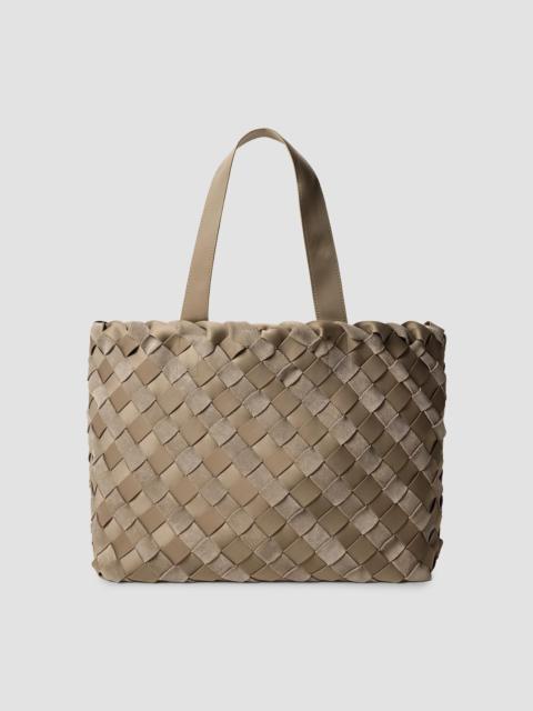 NAGHEDI Women's Como Medium Striped Suede Tote Bag - Bluff