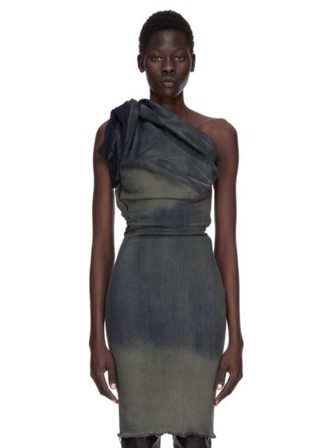 Rick Owens one-shoulder denim midi dress
