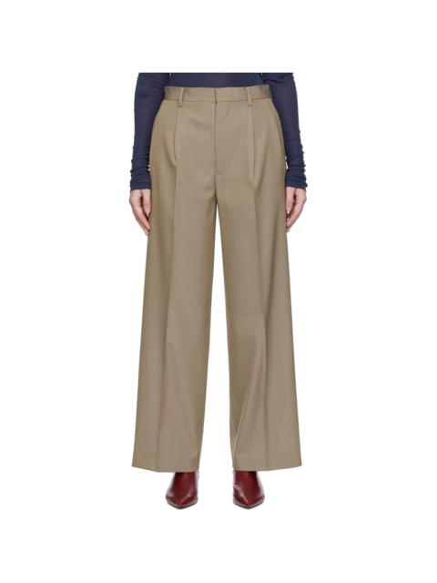 AURALEE Beige Light Wool Max Gabardine Two-Tuck Trousers
