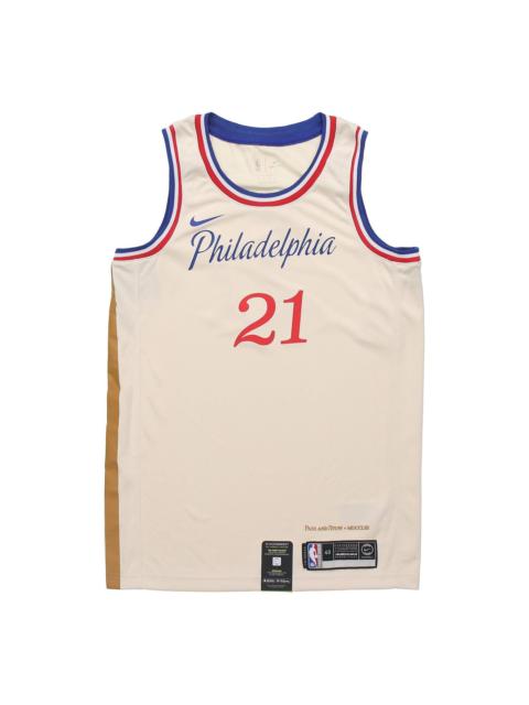 Nike Nike NBA City limited SW Fan Edition 19-20 Season Philadelphia 76ers 21 Basketball Jersey/Vest Beige